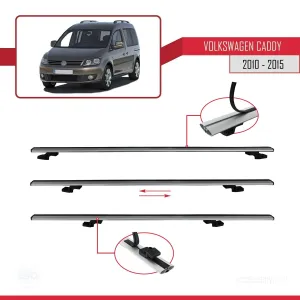 Volkswagen Caddy 2010-2015 Arası ile uyumlu Basic Model Ara Atkı Tavan Barı GRİ 3 ADET thumb 5