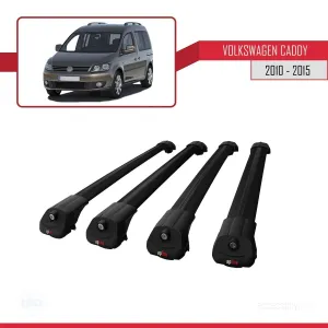 Volkswagen Caddy 2010-2015 Arası ile uyumlu ACE-1 Ara Atkı Tavan Barı SİYAH 4 ADET BAR - Görsel 4