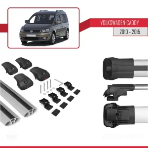 Volkswagen Caddy 2010-2015 Arası ile uyumlu ACE-1 Ara Atkı Tavan Barı GRİ - Görsel 5