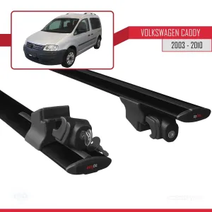 Volkswagen Caddy 2003-2010 Arası ile uyumlu HOOK Model Anahtar Kilitli Ara Atkı Tavan Barı SİYAH thumb 5
