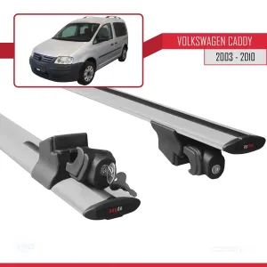 Volkswagen Caddy 2003-2010 Arası ile uyumlu HOOK Model Anahtar Kilitli Ara Atkı Tavan Barı GRİ - Görsel 5