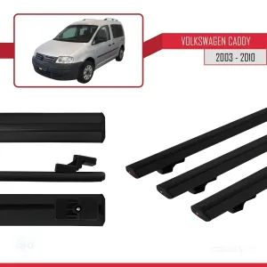 Volkswagen Caddy 2003-2010 Arası ile uyumlu Basic Model Ara Atkı Tavan Barı SİYAH 3 ADET thumb 3