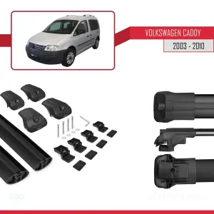 Volkswagen Caddy 2003-2010 Arası ile uyumlu ACE-1 Ara Atkı Tavan Barı SİYAH - Görsel 5