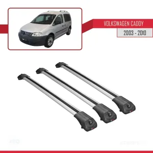 Volkswagen Caddy 2003-2010 Arası ile uyumlu ACE-1 Ara Atkı Tavan Barı GRİ 3 ADET BAR - Görsel 3