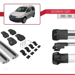 Volkswagen Caddy 2003-2010 Arası ile uyumlu ACE-1 Ara Atkı Tavan Barı GRİ - Görsel 5