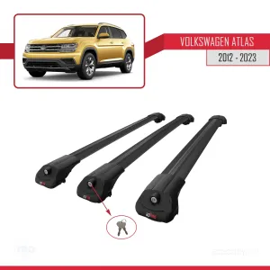 Volkswagen Atlas 2018-2023 ile uyumlu ACE-1 Ara Atkı Tavan Barı SİYAH 3 ADET BAR thumb 4