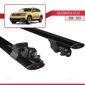 Volkswagen Atlas 2018 ve Sonrası ile uyumlu HOOK Model Anahtar Kilitli Ara Atkı Tavan Barı SİYAH thumb 5