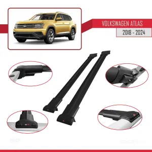 Volkswagen Atlas 2018 ve Sonrası ile Uyumlu FLY Model Ara Atkı Tavan Barı SİYAH - Görsel 5