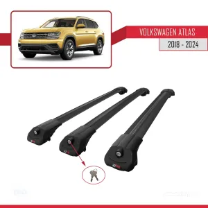 Volkswagen Atlas 2018 ve Sonrası ile uyumlu ACE-1 Ara Atkı Tavan Barı SİYAH 3 ADET BAR thumb 4