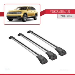 Volkswagen Atlas 2018 ve Sonrası ile uyumlu ACE-1 Ara Atkı Tavan Barı GRİ 3 ADET BAR thumb 3