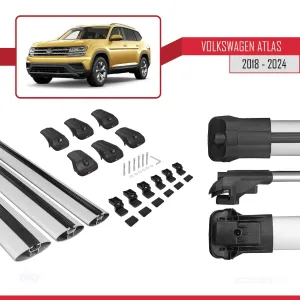 Volkswagen Atlas 2018 ve Sonrası ile uyumlu ACE-1 Ara Atkı Tavan Barı GRİ 3 ADET BAR thumb 5