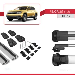 Volkswagen Atlas 2018 ve Sonrası ile uyumlu ACE-1 Ara Atkı Tavan Barı GRİ thumb 5