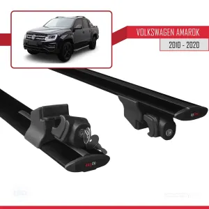 Volkswagen Amarok 2010-2020 Arası ile uyumlu HOOK Model Anahtar Kilitli Ara Atkı Tavan Barı SİYAH thumb 5
