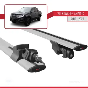 Volkswagen Amarok 2010-2020 Arası ile uyumlu HOOK Model Anahtar Kilitli Ara Atkı Tavan Barı GRİ thumb 5