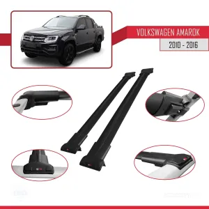 Volkswagen Amarok 2010-2016 Arası ile uyumlu FLY Model Ara Atkı Tavan Barı SİYAH - Görsel 5
