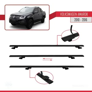 Volkswagen Amarok 2010-2016 Arası ile uyumlu Basic Model Ara Atkı Tavan Barı SİYAH 3 ADET thumb 5