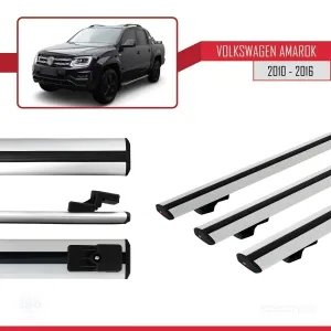 Volkswagen Amarok 2010-2016 Arası ile uyumlu Basic Model Ara Atkı Tavan Barı GRİ 3 ADET - Görsel 3