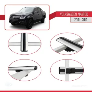 Volkswagen Amarok 2010-2016 Arası ile uyumlu Basic Model Ara Atkı Tavan Barı GRİ 3 ADET - Görsel 4
