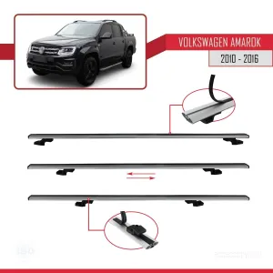 Volkswagen Amarok 2010-2016 Arası ile uyumlu Basic Model Ara Atkı Tavan Barı GRİ 3 ADET - Görsel 5