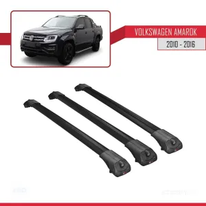 Volkswagen Amarok 2010-2016 Arası ile uyumlu ACE-1 Ara Atkı Tavan Barı SİYAH 3 ADET BAR thumb 3