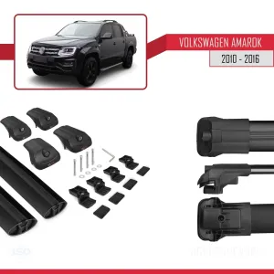 Volkswagen Amarok 2010-2016 Arası ile uyumlu ACE-1 Ara Atkı Tavan Barı SİYAH - Görsel 5