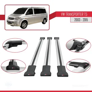 (T5) 2003-2015 Arası ile uyumlu FLY Model Ara Atkı Tavan Barı GRİ 3 ADET BAR - Görsel 5