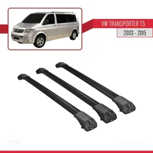 Volkswagen (T5) 2003-2015 Arası ile uyumlu ACE-1 Ara Atkı Tavan Barı SİYAH 3 ADET BAR thumb 3