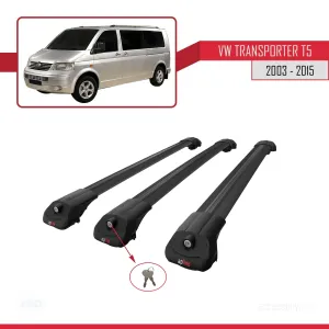 Volkswagen (T5) 2003-2015 Arası ile uyumlu ACE-1 Ara Atkı Tavan Barı SİYAH 3 ADET BAR thumb 4