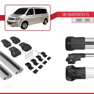 (T5) 2003-2015 Arası ile uyumlu ACE-1 Ara Atkı Tavan Barı GRİ - Görsel 5