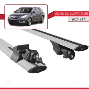 Vauxhall Insignia Sports Tourer 2009-2017 Arası ile uyumlu HOOK Model Anahtar Kilitli Ara Atkı Tavan Barı GRİ thumb 5