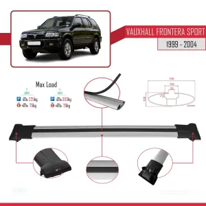 Vauxhall Frontera Sport 1999-2004 Arası ile Uyumlu FLY Model Ara Atkı Tavan Barı GRİ 3 ADET BAR thumb 4