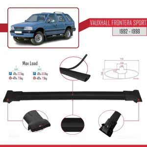 Vauxhall Frontera Sport 1992-1998 Arası ile Uyumlu FLY Model Ara Atkı Tavan Barı SİYAH 3 ADET BAR thumb 4