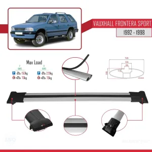 Vauxhall Frontera Sport 1992-1998 Arası ile Uyumlu FLY Model Ara Atkı Tavan Barı GRİ thumb 4
