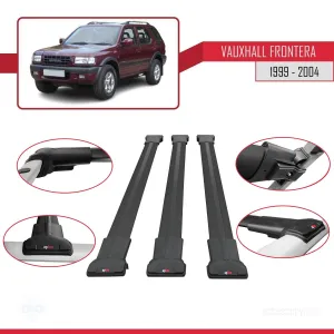 Opel Frontera 1999-2004 Arası ile Uyumlu FLY Model Ara Atkı Tavan Barı SİYAH 3 ADET BAR - Görsel 5