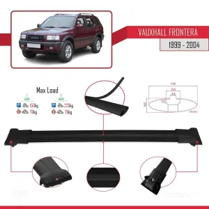 Vauxhall Frontera 1999-2004 Arası ile Uyumlu FLY Model Ara Atkı Tavan Barı SİYAH thumb 4