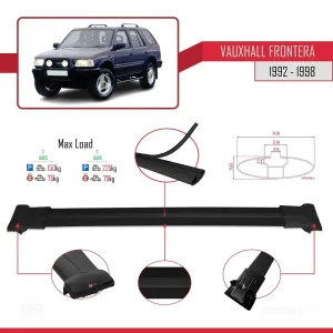 Opel Frontera 1992-1998 Arası ile Uyumlu FLY Model Ara Atkı Tavan Barı SİYAH - Görsel 4
