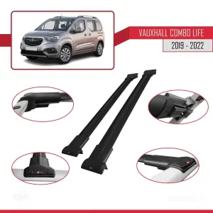 Opel Combo Life 2019-2022 Arası ile Uyumlu FLY Model Ara Atkı Tavan Barı SİYAH - Görsel 4