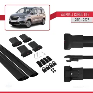 Opel Combo Life 2019-2022 Arası ile Uyumlu FLY Model Ara Atkı Tavan Barı SİYAH - Görsel 5