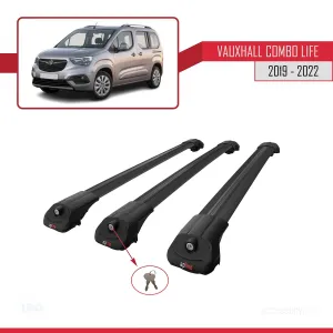 Vauxhall Combo Life 2019-2022 Arası ile uyumlu ACE-1 Ara Atkı Tavan Barı SİYAH 3 ADET BAR thumb 4