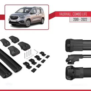 Opel Combo Life 2019-2022 Arası ile uyumlu ACE-1 Ara Atkı Tavan Barı SİYAH - Görsel 5