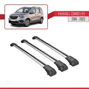 Vauxhall Combo Life 2019-2022 Arası ile uyumlu ACE-1 Ara Atkı Tavan Barı GRİ 3 ADET BAR thumb 3