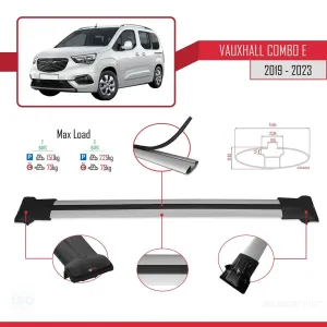 Vauxhall Combo E 2019-2023 Arası ile Uyumlu FLY Model Ara Atkı Tavan Barı GRİ thumb 4