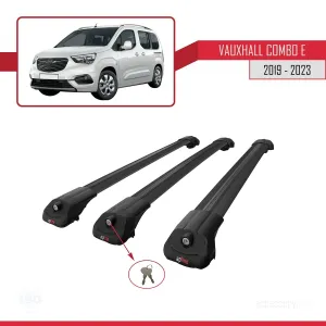 Vauxhall Combo E 2019-2023 Arası ile uyumlu ACE-1 Ara Atkı Tavan Barı SİYAH 3 ADET BAR - Görsel 4