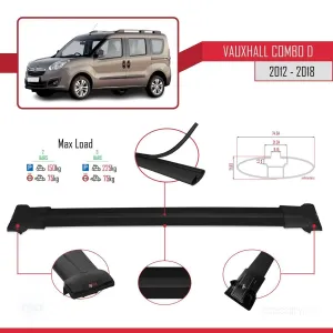 Opel Combo D 2012-2018 Arası ile Uyumlu FLY Model Ara Atkı Tavan Barı SİYAH - Görsel 4