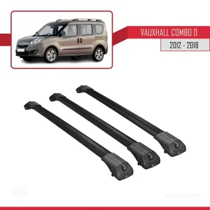 Vauxhall Combo D 2012-2018 Arası ile uyumlu ACE-1 Ara Atkı Tavan Barı SİYAH 3 ADET BAR thumb 3