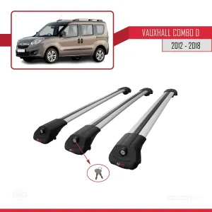 Opel Combo D 2012-2018 Arası ile uyumlu ACE-1 Ara Atkı Tavan Barı GRİ 3 ADET BAR - Görsel 4
