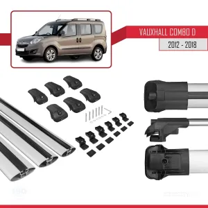 Opel Combo D 2012-2018 Arası ile uyumlu ACE-1 Ara Atkı Tavan Barı GRİ 3 ADET BAR - Görsel 5