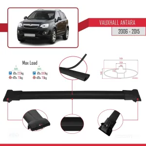 Vauxhall Antara 2006-2015 Arası ile Uyumlu FLY Model Ara Atkı Tavan Barı SİYAH 3 ADET BAR - Görsel 4