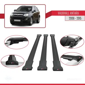 Vauxhall Antara 2006-2015 Arası ile Uyumlu FLY Model Ara Atkı Tavan Barı SİYAH 3 ADET BAR - Görsel 5