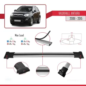 Vauxhall Antara 2006-2015 Arası ile Uyumlu FLY Model Ara Atkı Tavan Barı GRİ 3 ADET BAR - Görsel 4
